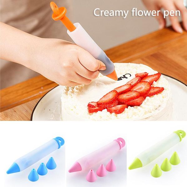 

baking & pastry tools decorating pen 1set cookie writing cake mold silicone nozzles cream cup chocolate