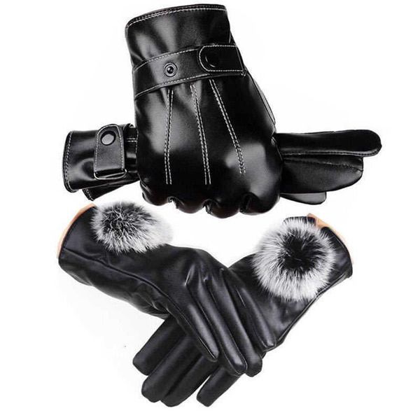 

men's and women's touch screen leather glov winter cycling warm, waterproof, windproof, psh thickened motorcycle
