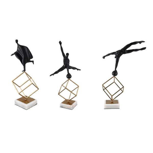 

decorative objects & figurines desk sculpture model gymnastics exercise posture figurine show living room decoration resin marble metal hand