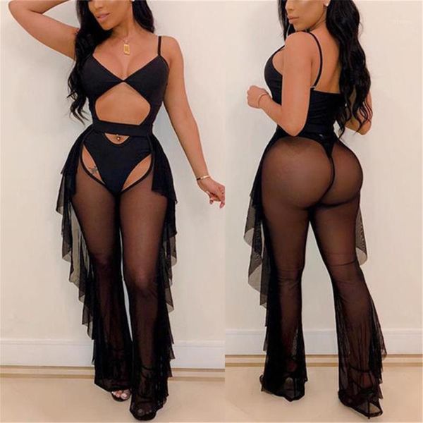 

women's swimwear 2021 swimsuit one piece mesh bikini solid colour push-up bathing suit swimming beach, White;black