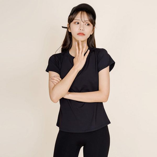 

black blue red purple casual sport short sleeve shirt for women loose comfortable skin-friendly breathable running cycling cloth yoga outfit
