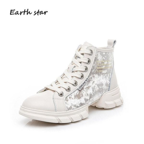 

boots earth star 2021 autumn fashion women shoes lady real leather beige brand breathable soft cross-tied, Black
