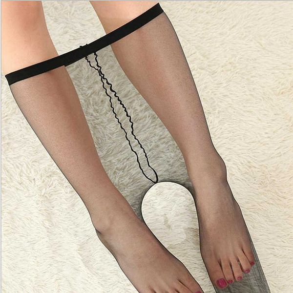 1d mulheres sexy super fino tensas invisíveis meia-calça crotchless feminino nylons meias calcinha mangueira coxa alta meias x0521