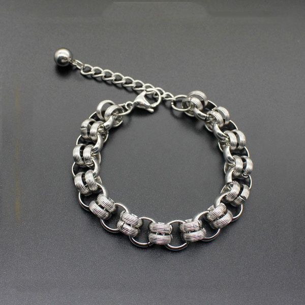 

link, chain fashion titanium steel bracelet stainless men's jewelry, Black