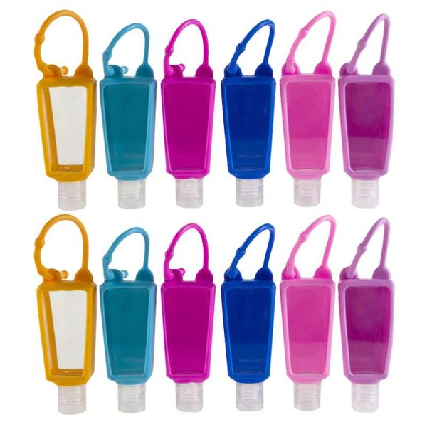 

18pcs 30ml plastic travel bottles storage containers compact portable reusable lotion key chain holders liquid soap dispenser