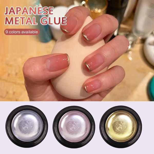 

color nail art metal painted glue potherapy gold and silver brushed polish tslm1 gel, Red;pink