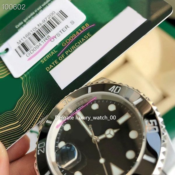 

luxury men's watches bp factory watch 116610 40mm 2813 timing movement with card + model + code selling automatic mechanical diving wri, Slivery;brown