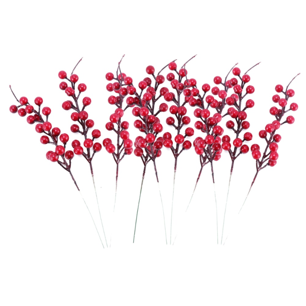 

party decoration 10pcs simulation plants berry garland decor artificial red flower for xmas