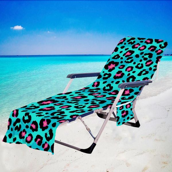 

cover-ups leopard printed beach chair cover up towel outdoor portable quick drying microfiber lounge blanket for el garden swim pool