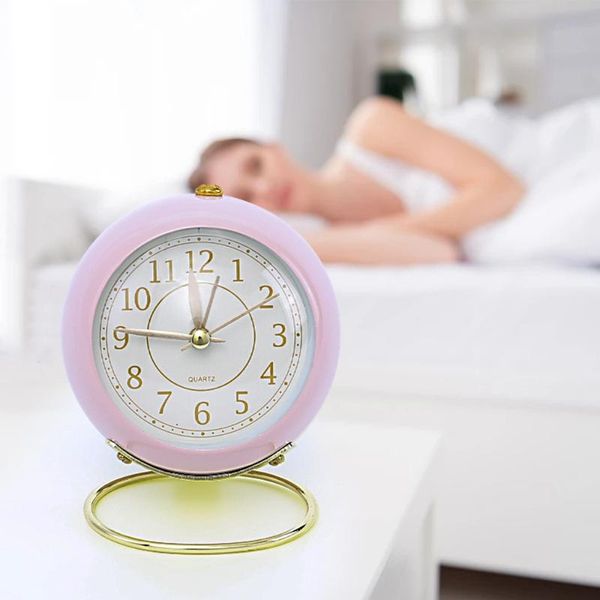 

other clocks & accessories retro european metal alarm clock mini cute silent bedside wake-up home living room bedroom office table decor