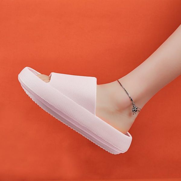 

thick platform slippers women indoor bathroom slipper soft eva anti-slip lovers home floor slides men ladies summer shoes, Black