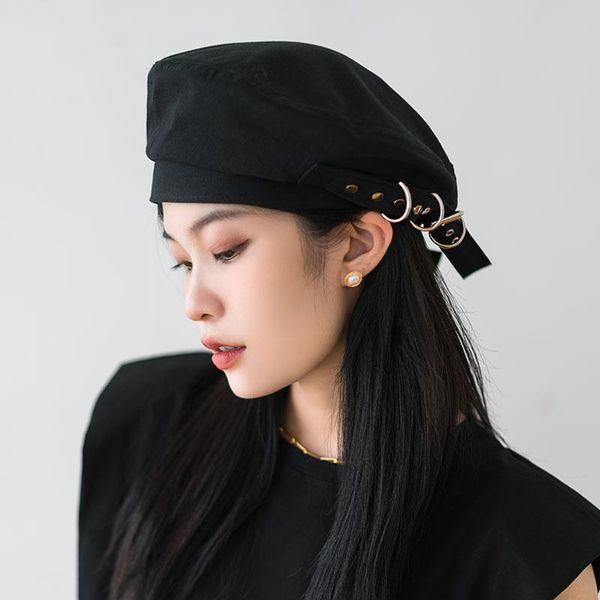 

berets street casual style fashion ring vintage beret hat girl painter female cotton breathable for women 2021 autumn, Blue;gray