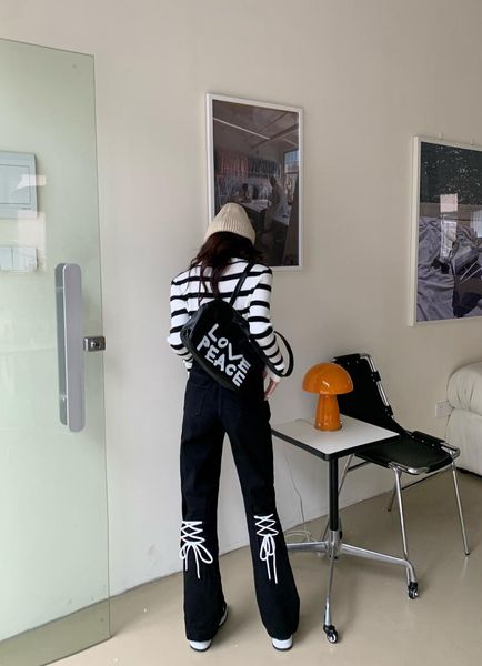 

women's jeans dd0169 fashion all-match trendy high-waist personality, Blue