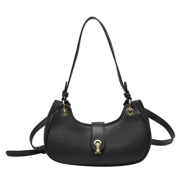 

evening bags luxury underarm bag female 2021 portable saddle high-quality leather one-shoulder hit color small satchel