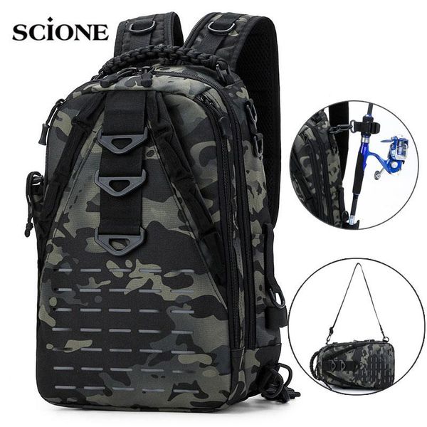 

outdoor bags men chest fishing bag camping backpack military tactical shoulder sling travel molle hiking climbing xa839++wa