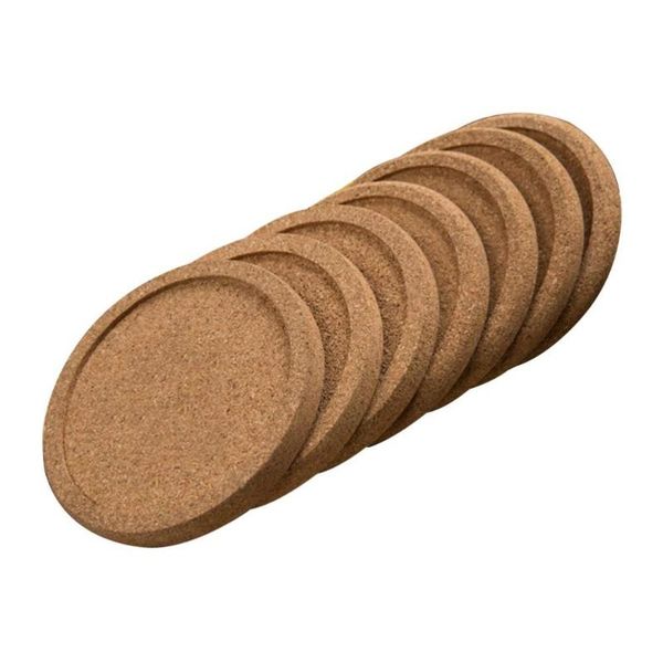 

mats & pads 12 pcs simple cork coasters round absorbent drink for home restaurant office and bar 10cm (patterns)