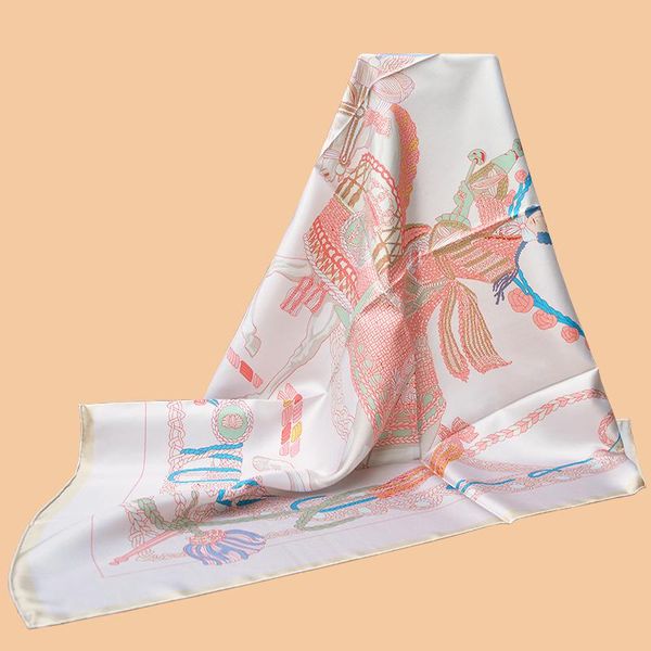 

scarves huajun 2 store|| cute girl pink color "le timbalier" 90 silk square scarf twill printed hand-curled small quantity, Blue;gray