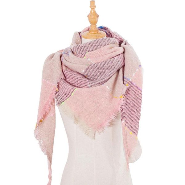 

scarves women cashmere winter scarf female plaid warm pashmina triangle 200*135cm blanket shawls knit bufanda ladies, Blue;gray