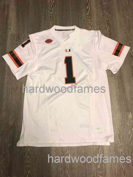 A equipe personalizada de Miami Hurricanes costurou a camisa de futebol da ACC #1 Men Youth Stitch para adicionar qualquer nome N￺mero XS-5XL