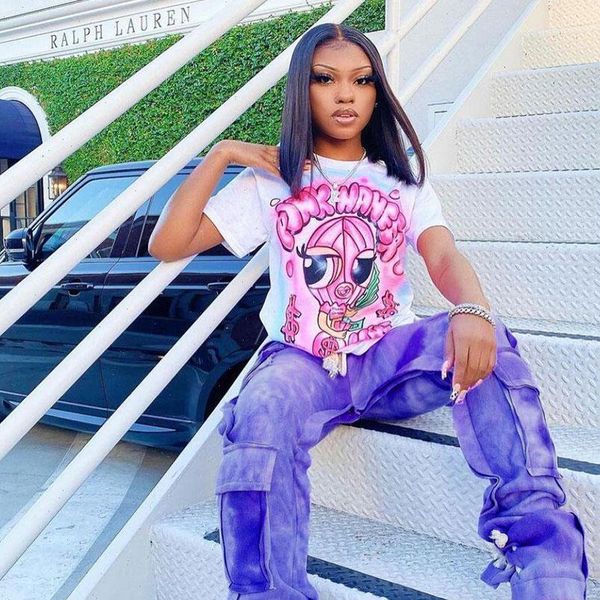 

streetwear fleece cargo drawstring stacked womens capris sweatpants winter high waist flare retro y2k clothe, Black;white