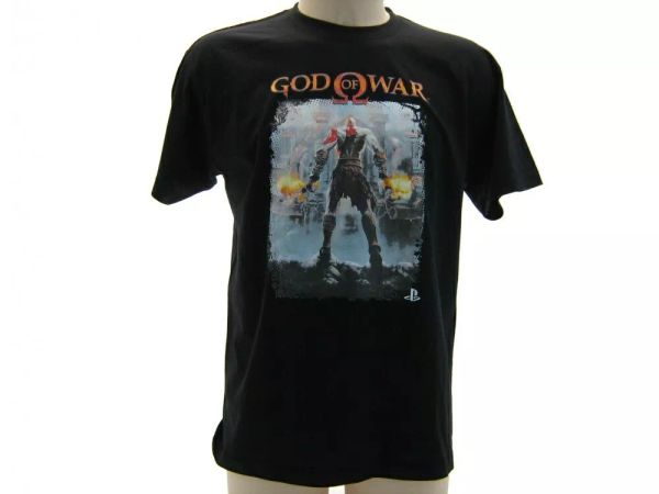 

t shirt god of war kratos sword sony playstation original black mesh, White;black