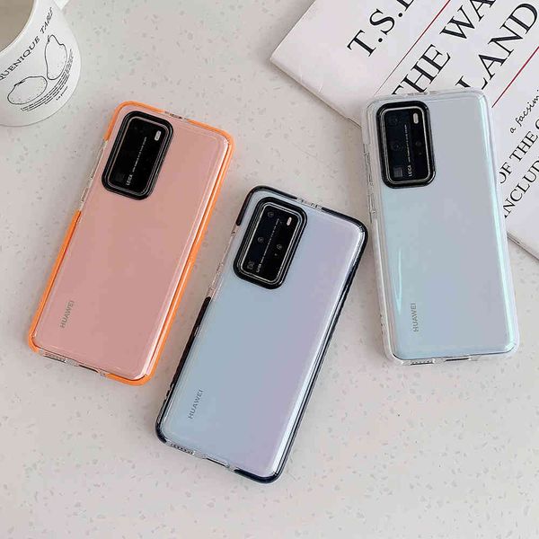 Capas de telefone de choque à prova de choque para Samsung Galaxy S21 S20 S10 S8 S9 Plus Nota 10 Pro Suave Limpar Capa traseira simples