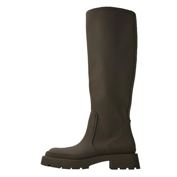 

boots zar women's 2021 winter trf khaki green laminated flat women, Black