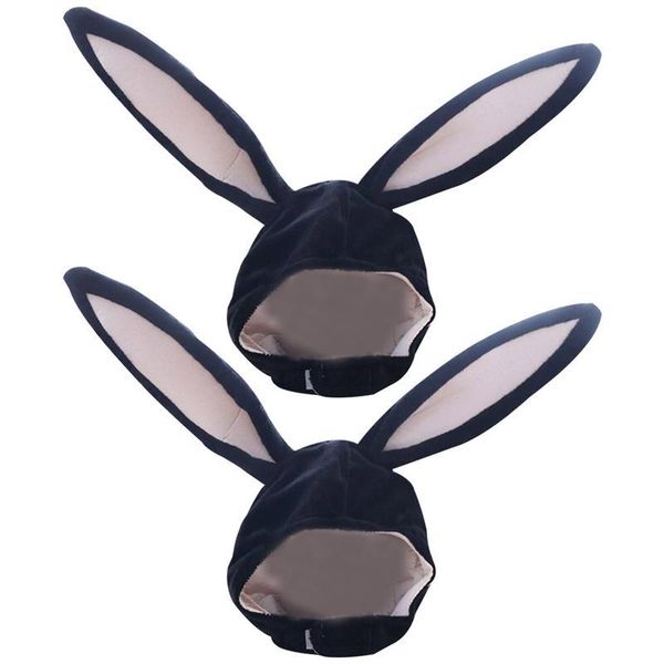 

beanie/skull caps 2pcs ears hood hat plush cap costume prop, Blue;gray