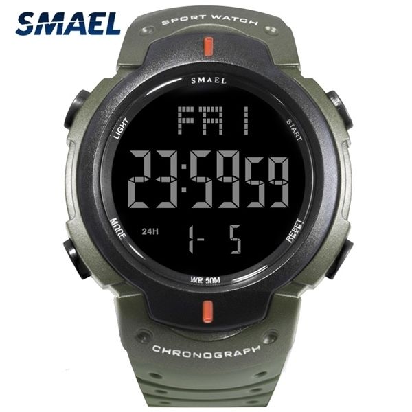 

smael brand military sport watch men 50m waterproof led digital quartz man watches relogio masculino army wristwatch mens x0524, Slivery;brown