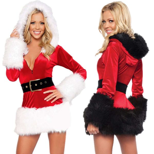 

christmas uniform black and white set play costume, Black;red