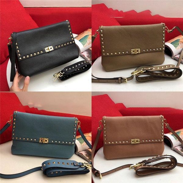 

evening bags women's bag 2021 fashion all-match rivet small square wide shoulder strap messenger single handba