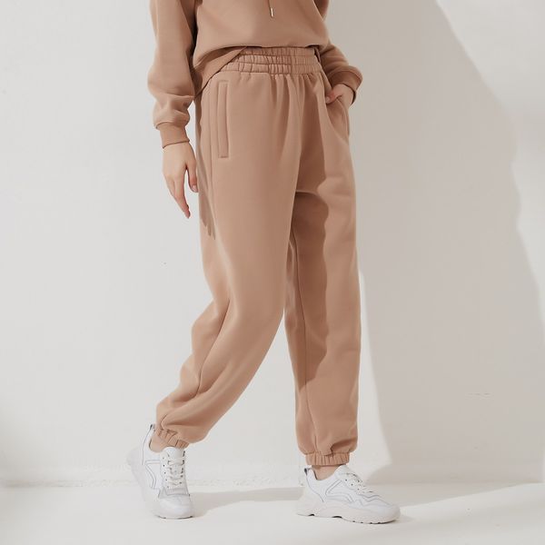 

women's jeans wixra women thick fleece sweatpants casual elastic waist solid basic pockets harem long trousers autumn winter new h, Blue