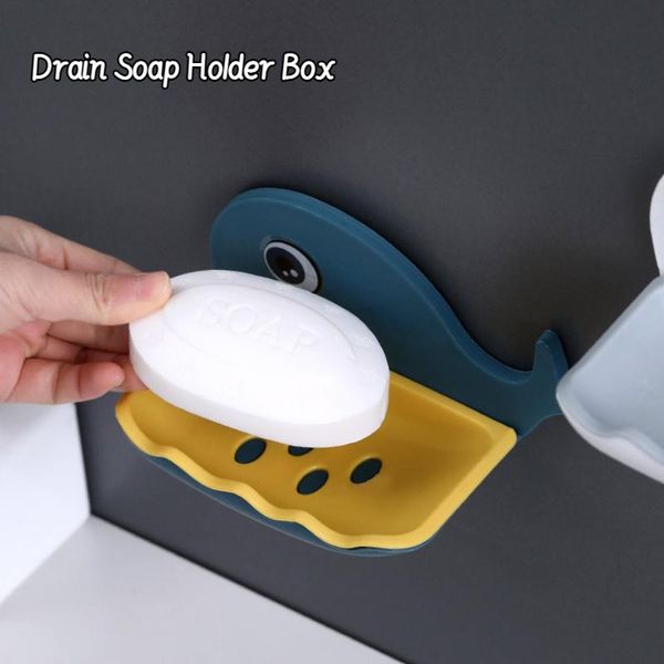 

hooks & rails whale shape punchsoap dish bathroom drain holder wall mounted shelf supplies tray gadgets