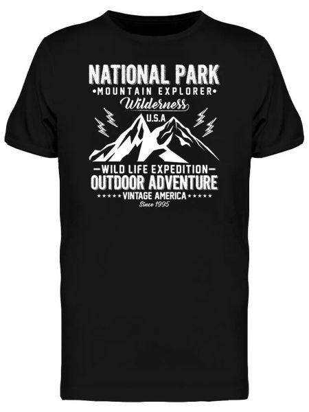 

National Park Mountain Tee Men's -Image by Shutterstock, White;black