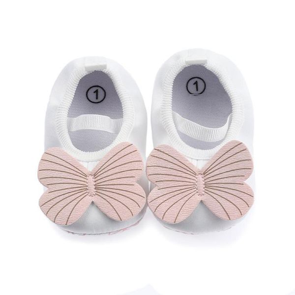 

first walkers baby girls princess shoes toddler non-slip flat soft-sole cotton rubber crib lovely butterfly-knot infant 0-12m