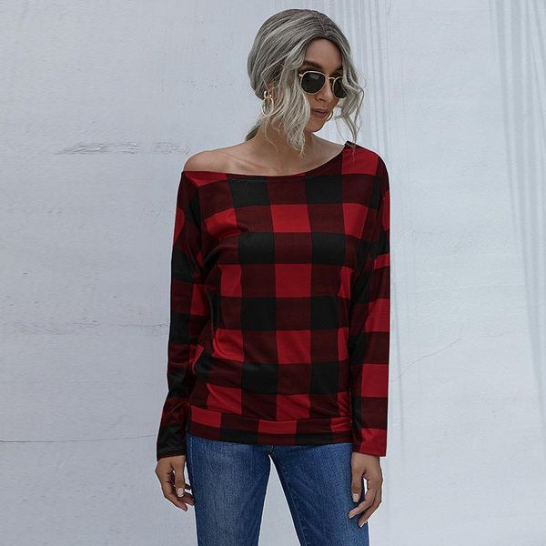 

women's hoodies & sweatshirts spring and autumn style sweatshirt plaid print fashion long sleeve chic pullover streetwear en*, Black