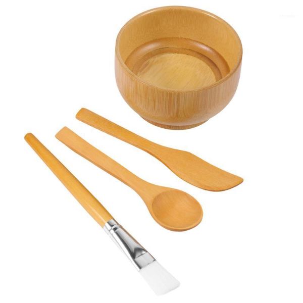 

4pcs skin care diy mixing face mask set bowl brush spatula and spoon kit1
