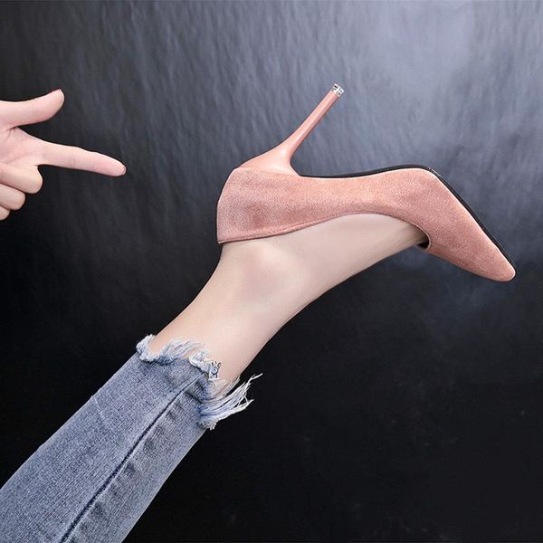 

dress shoes autumn simple elegant high heels stiletto womens pointed black etiquette professional single wedding