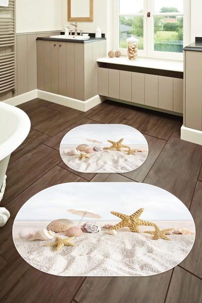 

60x90 - 50x60 digital bath matte leather based oval toilet seat set for 2 tylob-2114 mats