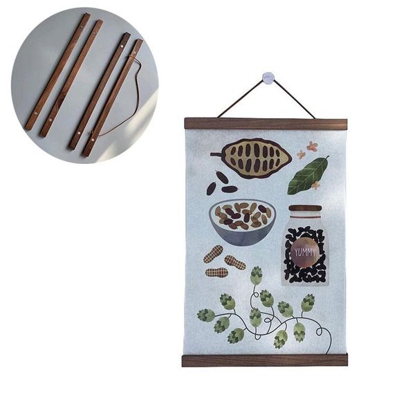 

frames natural super magnetic walnut wood posters hanger hanging scrolls wall po frame family canvas painting living room deco