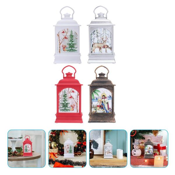 

candle holders 4pcs led lantern christmas style lamp party supply light decoration