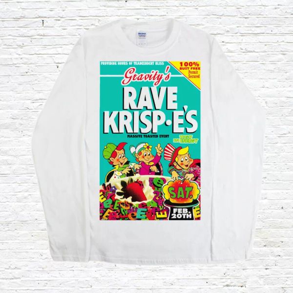 

rave krispies t-shirt ( 90s / acid house / tripsies), White;black
