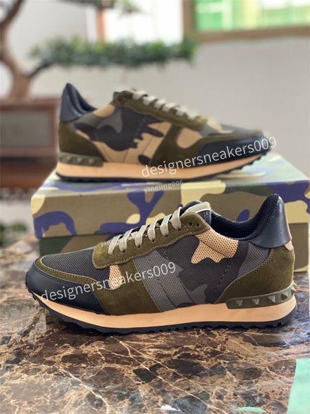

2022 dress shoes brand camo rock stud sneaker casual walking women,men camouflage outdoor couple sports trainer size38-46, Black