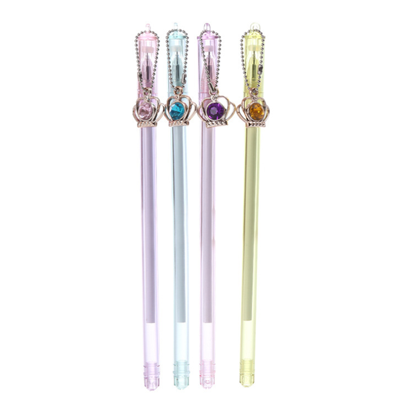 

gel pens 4pc cute gemstone crown cartoon student pen creative stationery office school supplies black water-based signature