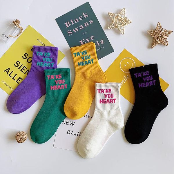 

socks celveroso 5 pair/lot 1 to 12 years girl boys cotton autumn winter warm letter pattern school sport, Pink;yellow