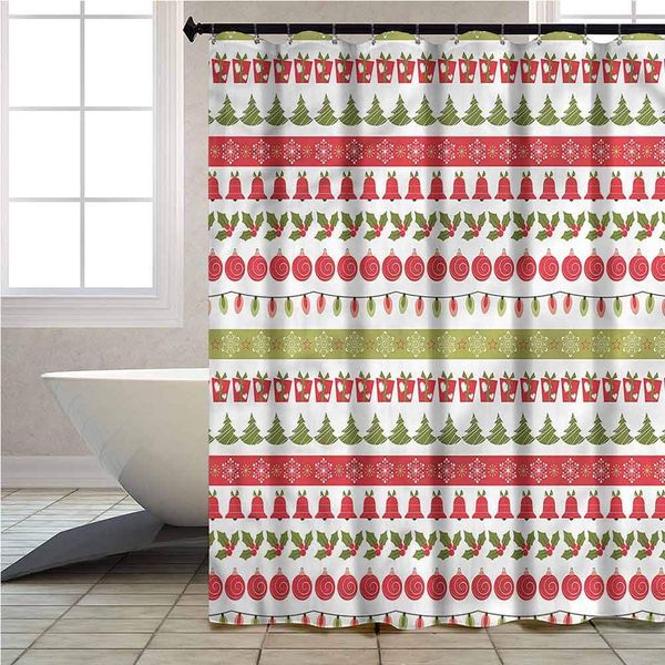 

shower curtains christmas december holiday bath curtain with hooks w72xl84 inches