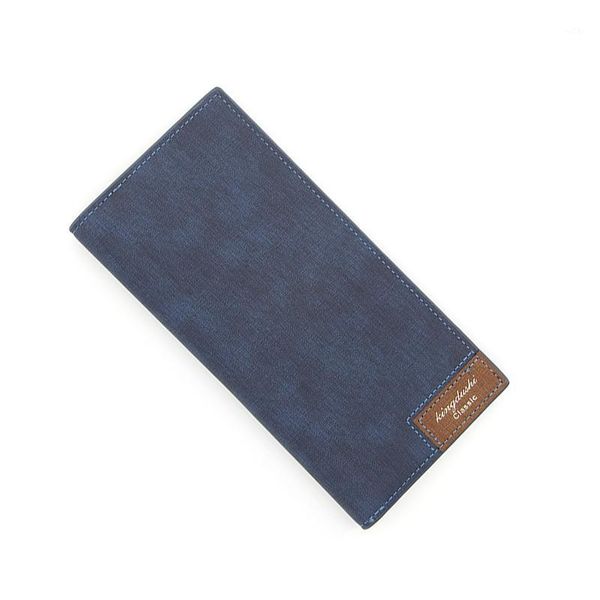 

men's wallet long frosted fashion ultra-thin bag splicing multi-card wallets1, Red;black