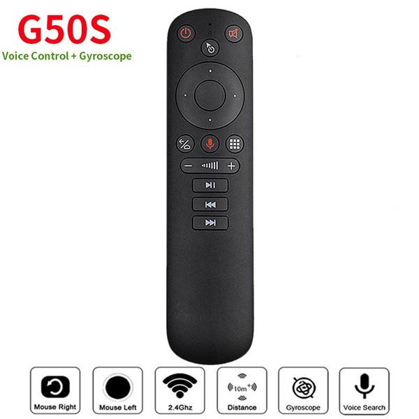 

learning voice remote smart assistant microphone air mouse 2.4g wireless gyroscope control for android tv box pc controlers