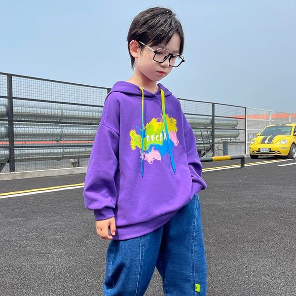 

hoodies & sweatshirts boy who fall clothing children's wear children cuhk letters printed fleece coat handsome boys, Black