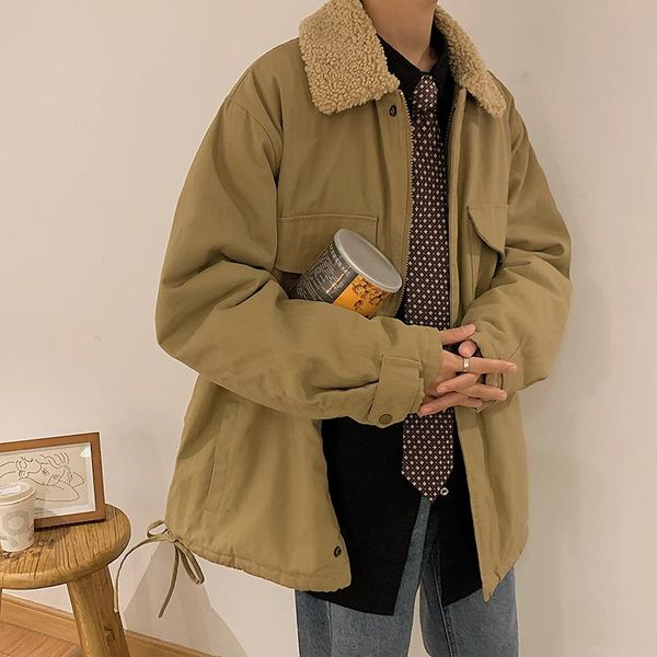 

men's jackets casual loose men jacket vintage punk winter streetwear plus size harajuku fashion ropa hombre clothing db60jk, Black;brown